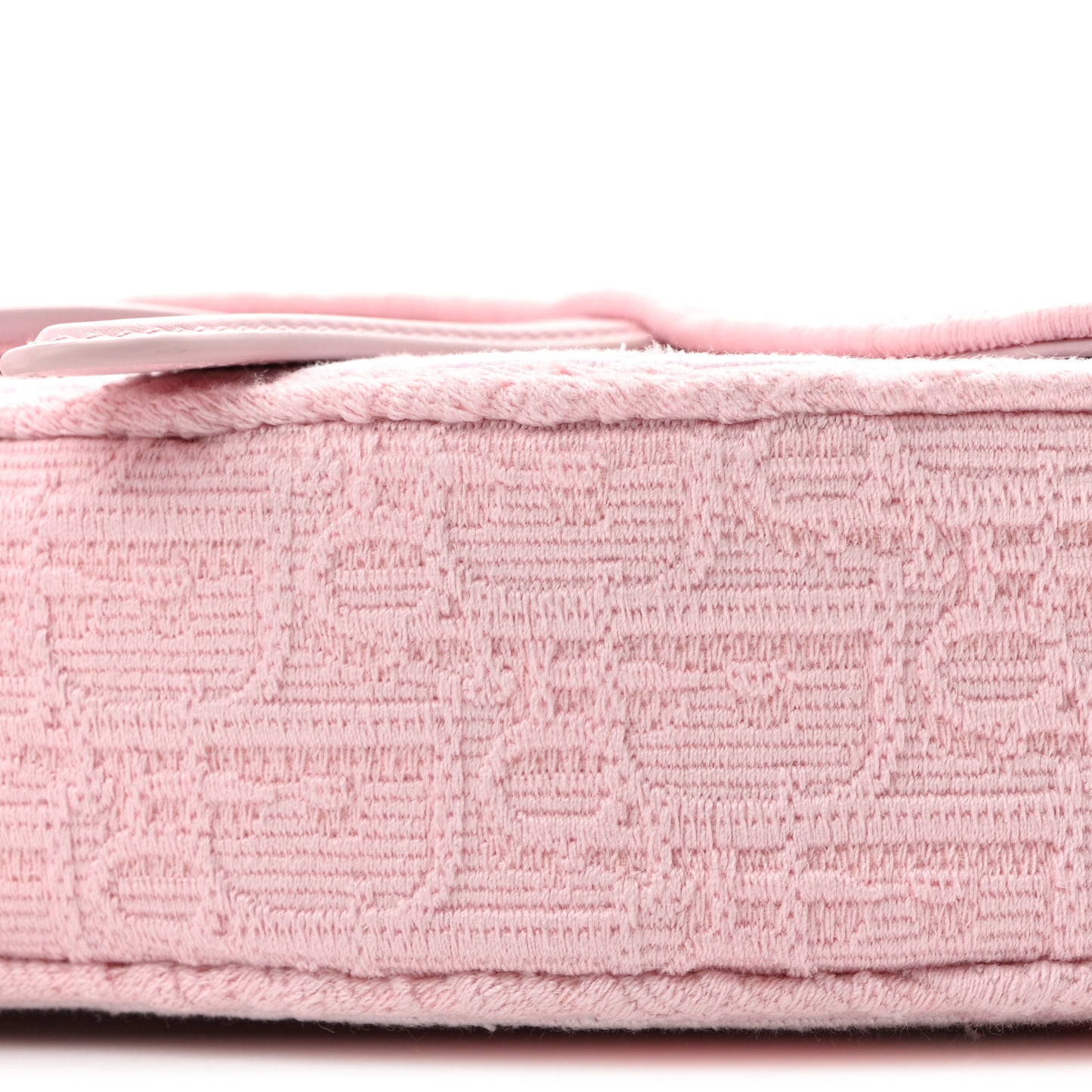 Oblique Embroidered Lace Dioramour Small Saddle Bag With Strap Soupir Pink White