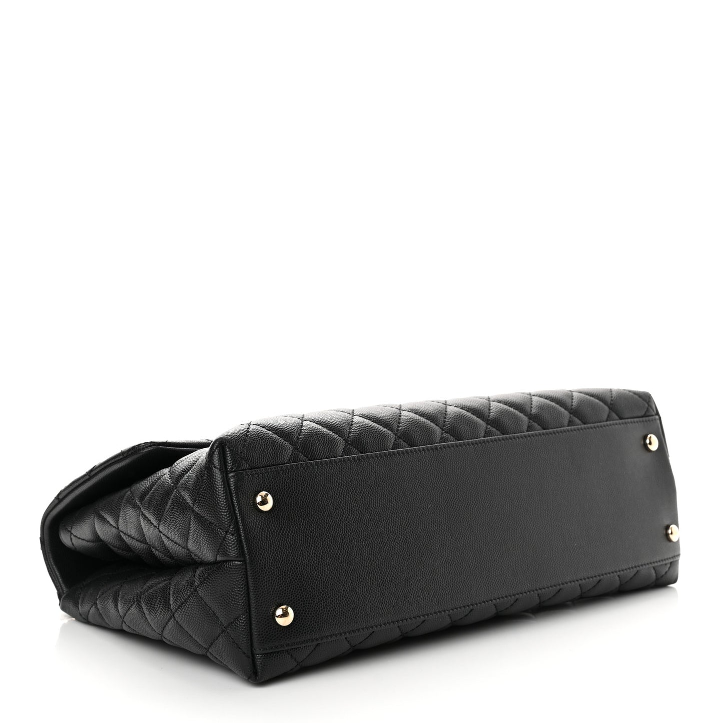 Caviar Quilted Medium Coco Handle Flap Black
