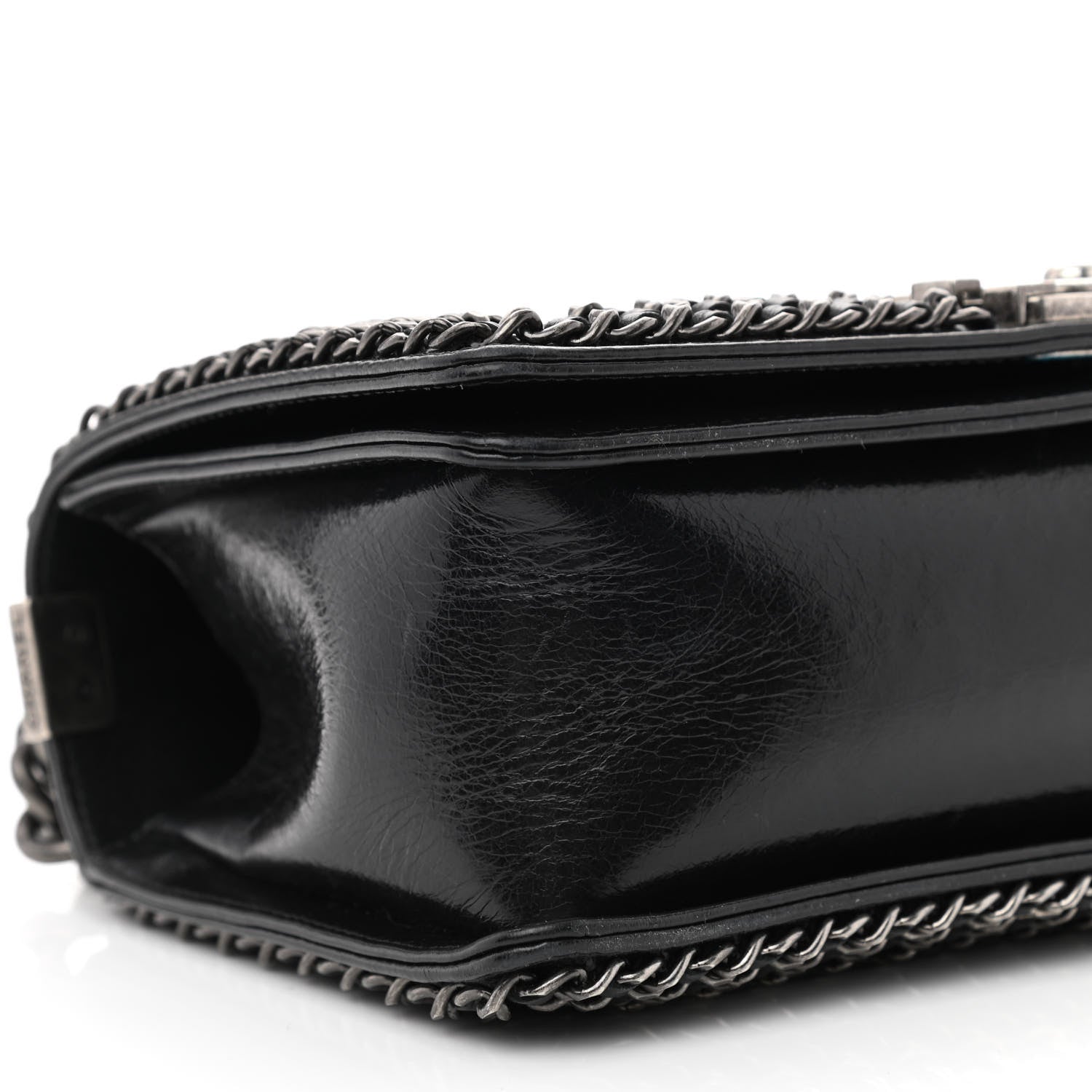 Chanel Glazed Calfskin Quilted Medium Boy Chained Flap Black 10 of 11