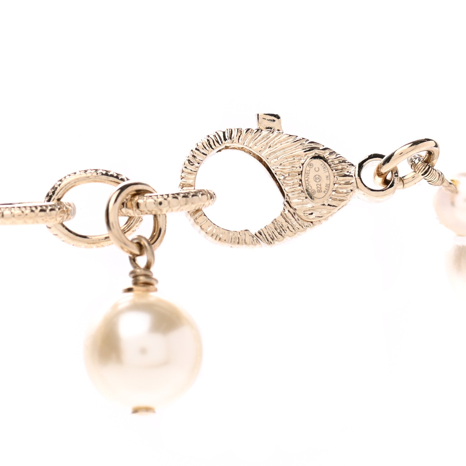 Chanel Pearl Crystal CC Camellia Short Necklace Gold 4 of 4