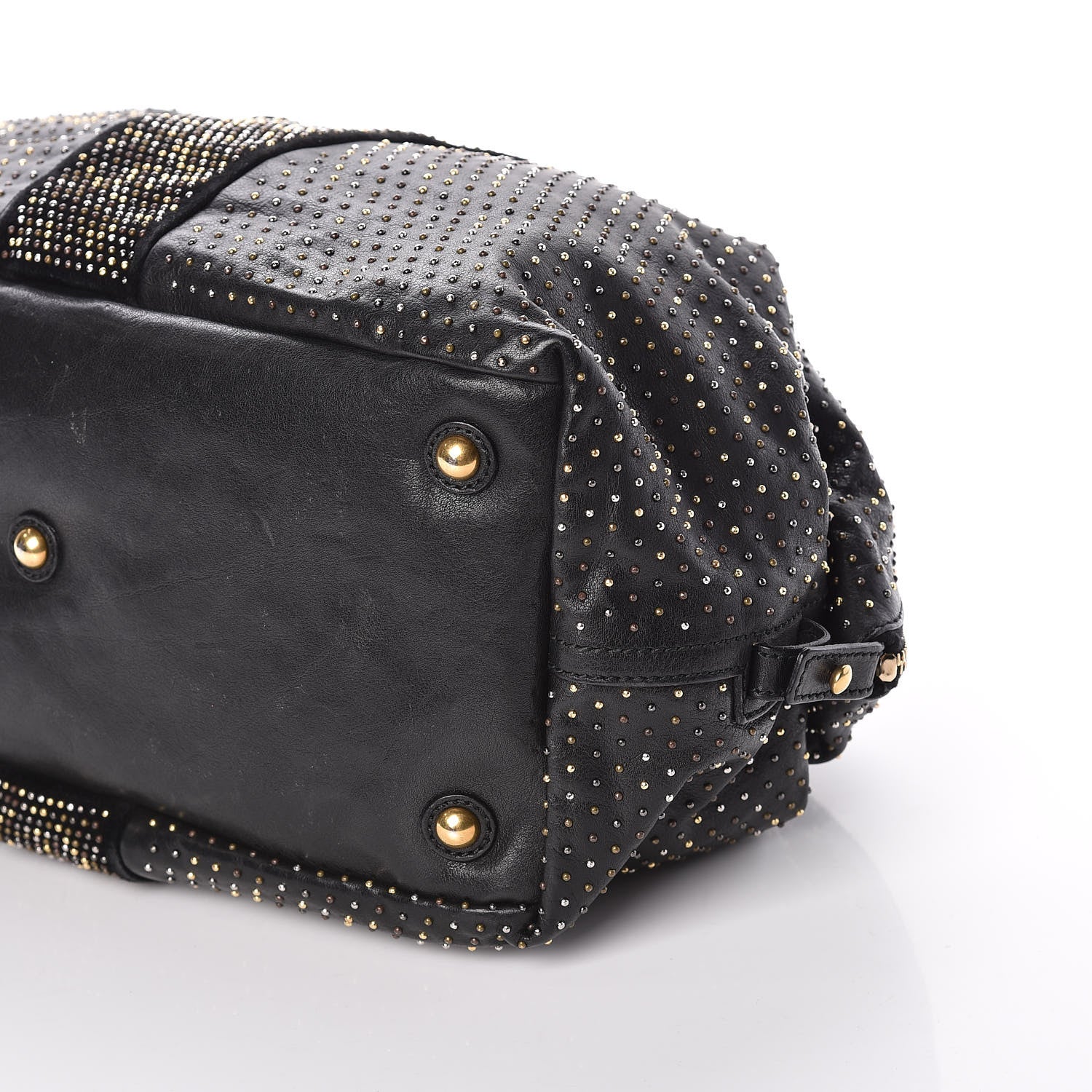 Saint Laurent Calfskin Rock Studded Easy Sac Black 10 of 14