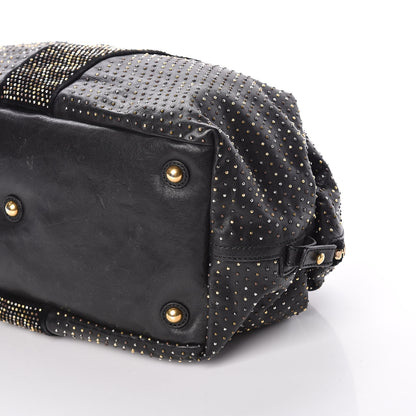 Saint Laurent Calfskin Rock Studded Easy Sac Black 10 of 14