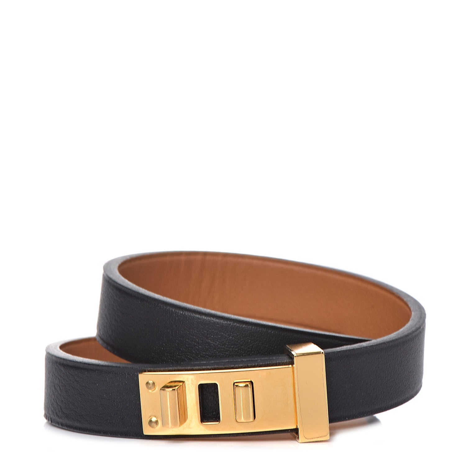 Hermes Swift Mini Dog Double Tour Bracelet T2 Black 1 of 6