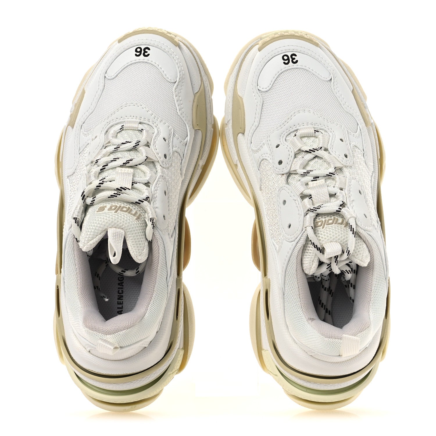 Balenciaga Fabric Mesh Womens Triple S Sneakers 36 White 2 of 10