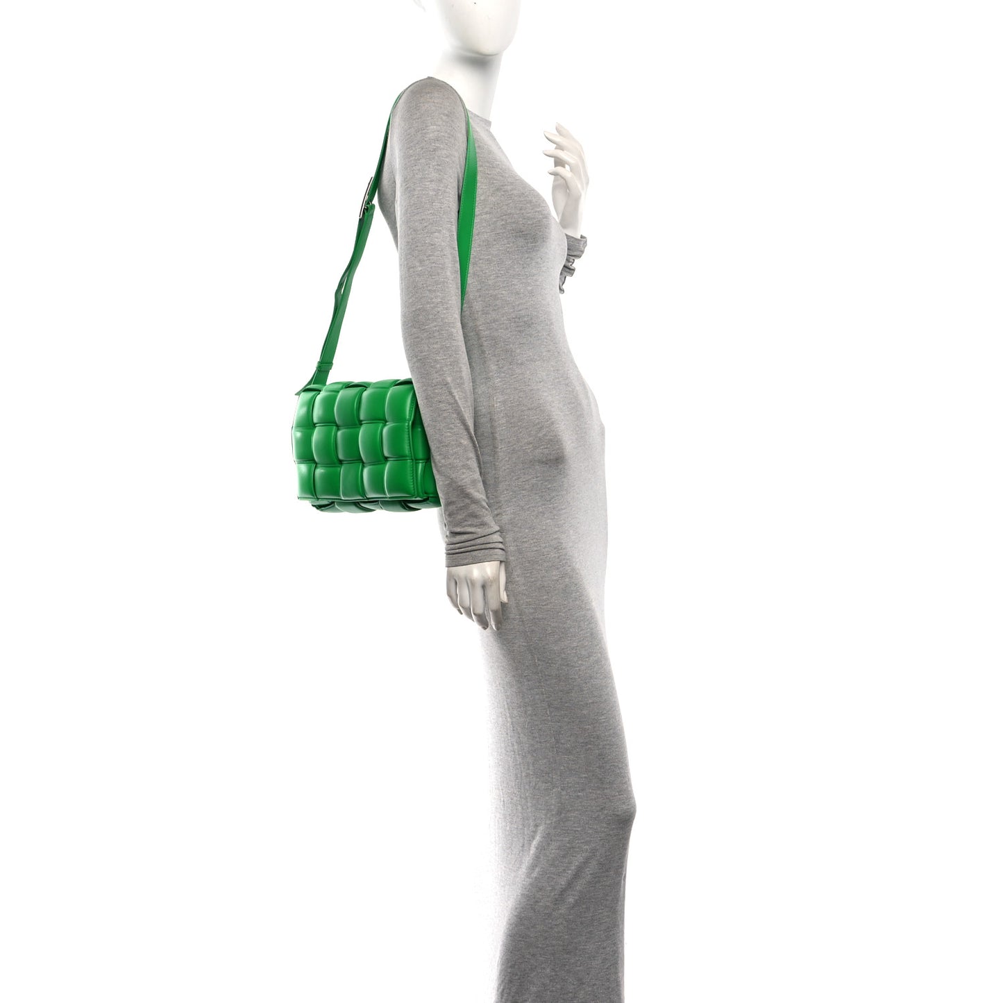 Nappa Maxi Intreccio Padded Cassette Crossbody Bag Parakeet