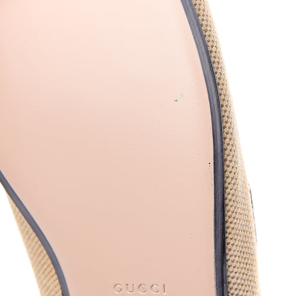 Gucci Canvas Vintage Charlotte Web Princetown Slippers 38.5 Sand Cuir 8 of 9