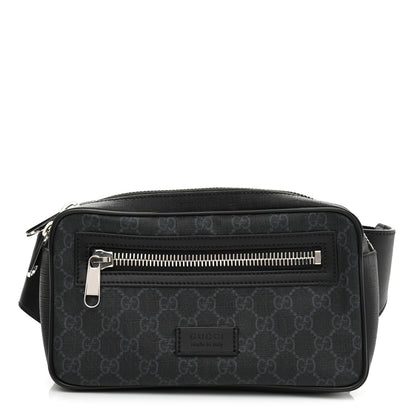 Gucci Soft GG Supreme Monogram Web Belt Bag Black Grey 1 of 10
