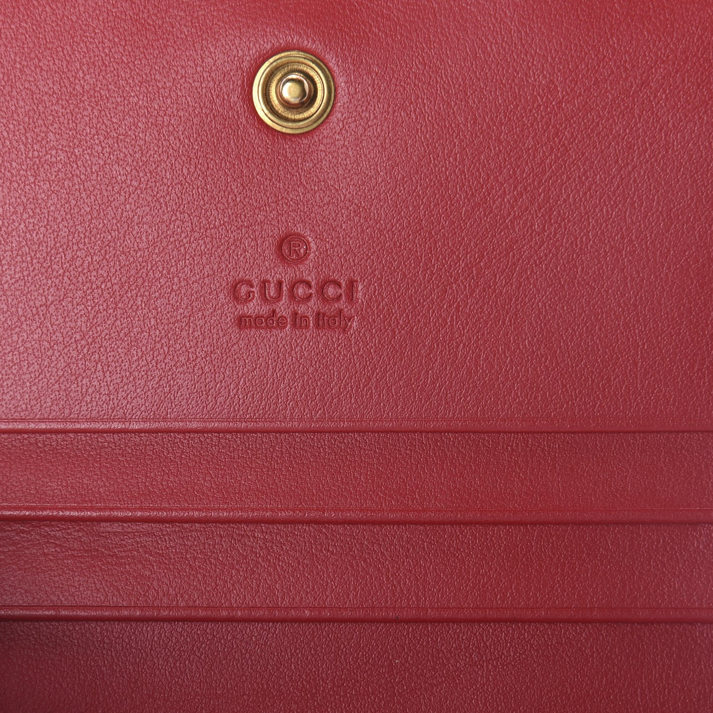 Calfskin Matelasse GG Marmont Card Case Wallet Hibiscus Red