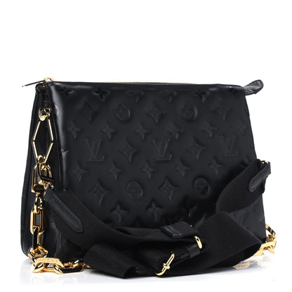 Louis Vuitton Lambskin Embossed Monogram Coussin PM Black 2 of 4