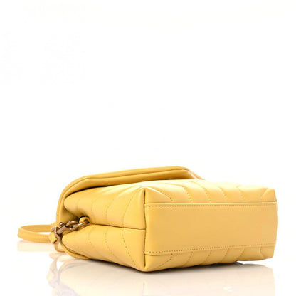 Saint Laurent Calfskin Y Quilted Monogram Toy Loulou Crossbody Bag Sunflower 4 of 10