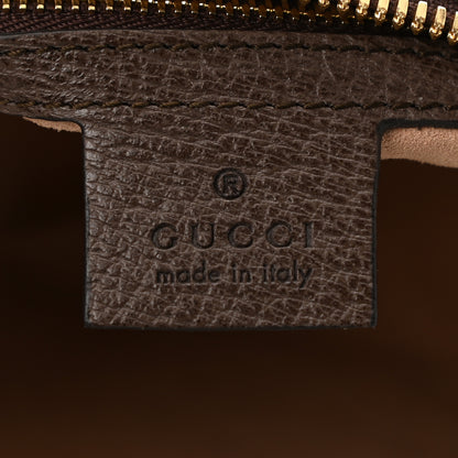 Gucci GG Supreme Monogram Textured Dollar Calfskin Web Medium Ophidia Boston Beige Ebony New Acero 6 of 11