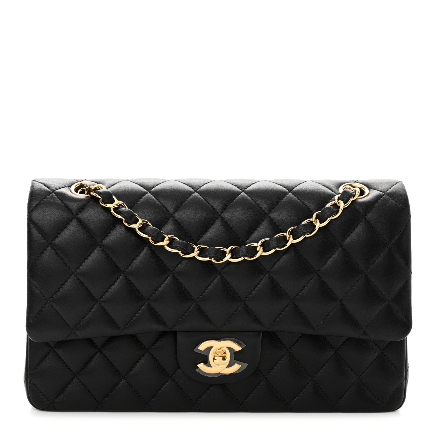 Chanel Lambskin Quilted Medium Double Flap Black 1 of 12
