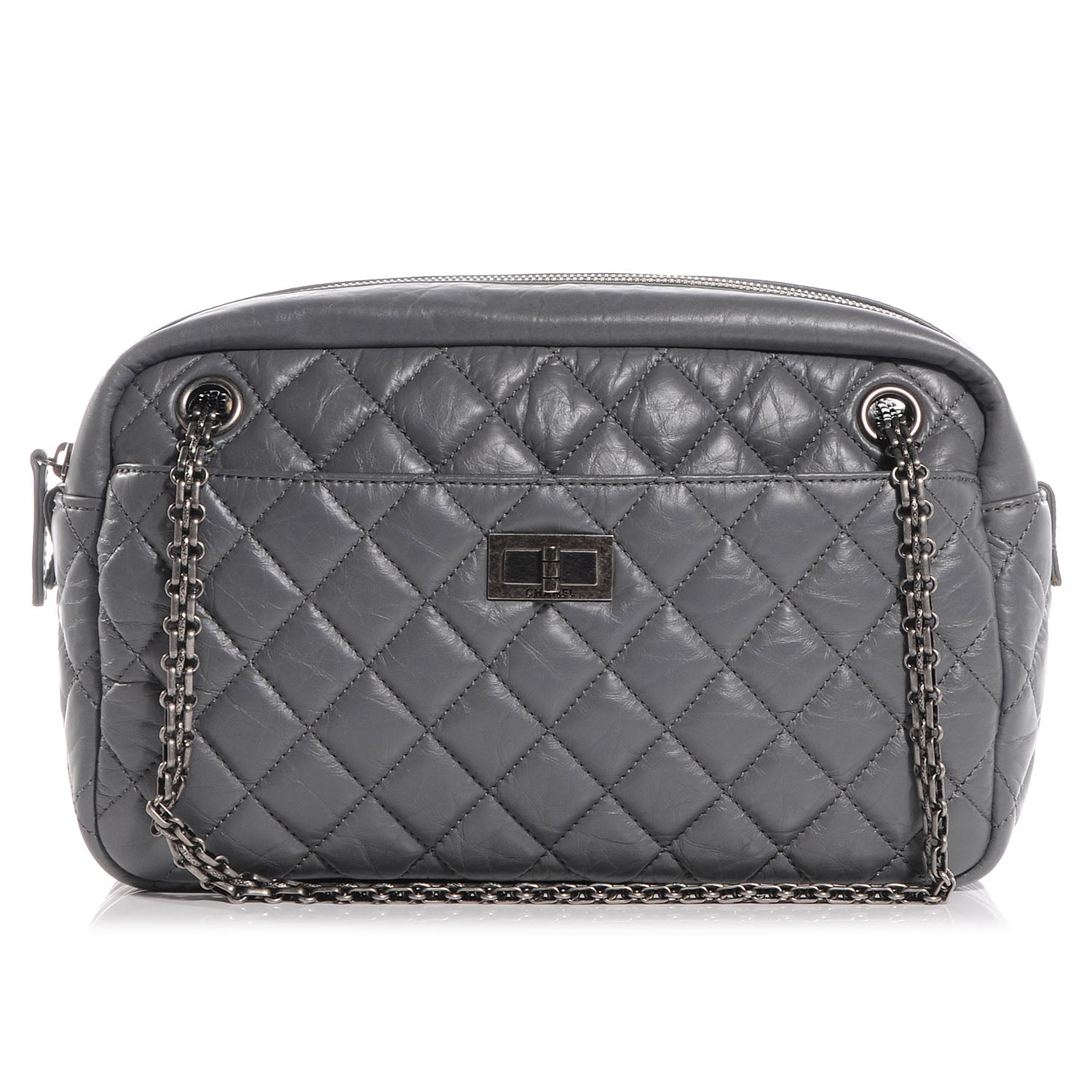 Chanel Aged Calfskin Reissue Medium Camera Case Gray 1 of 7