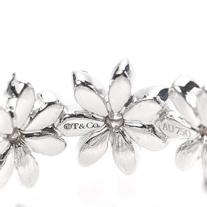 Tiffany 18K White Gold Diamond Metro Daisy Band Ring 49 5 4 of 6