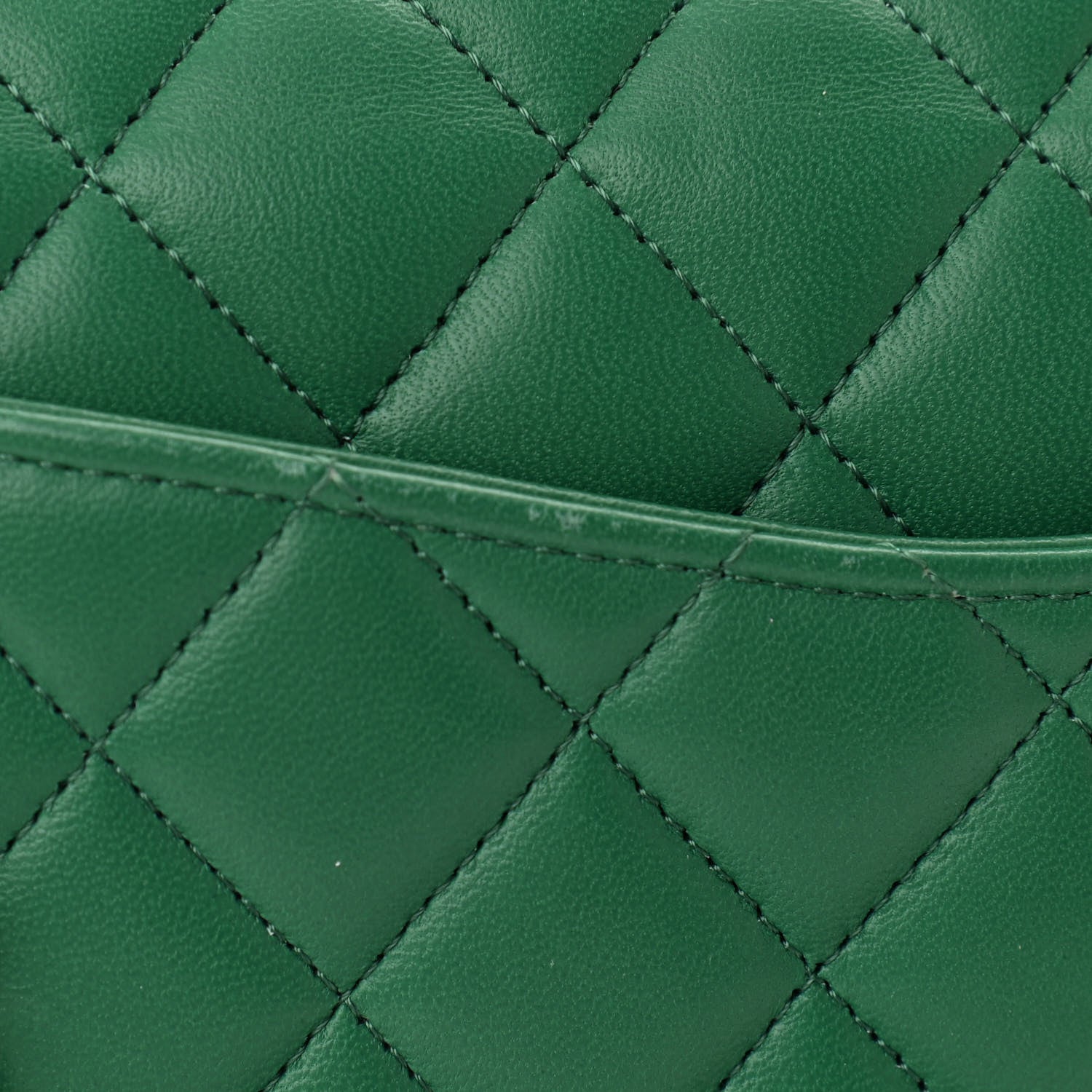 Chanel Lambskin Quilted Medium Double Flap Green 11 of 12
