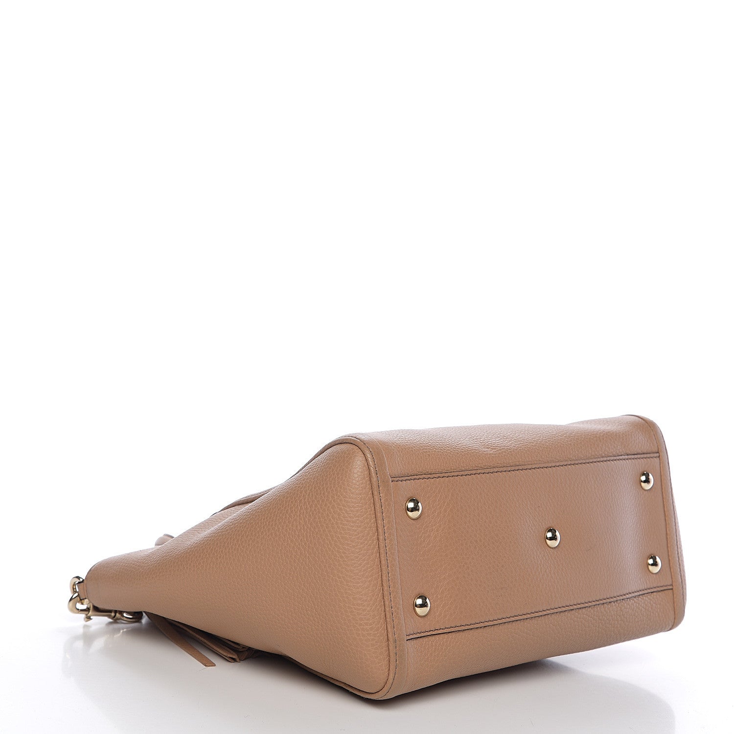Gucci Pebbled Calfskin Small Soho Top Handle Bag Camelia 3 of 9