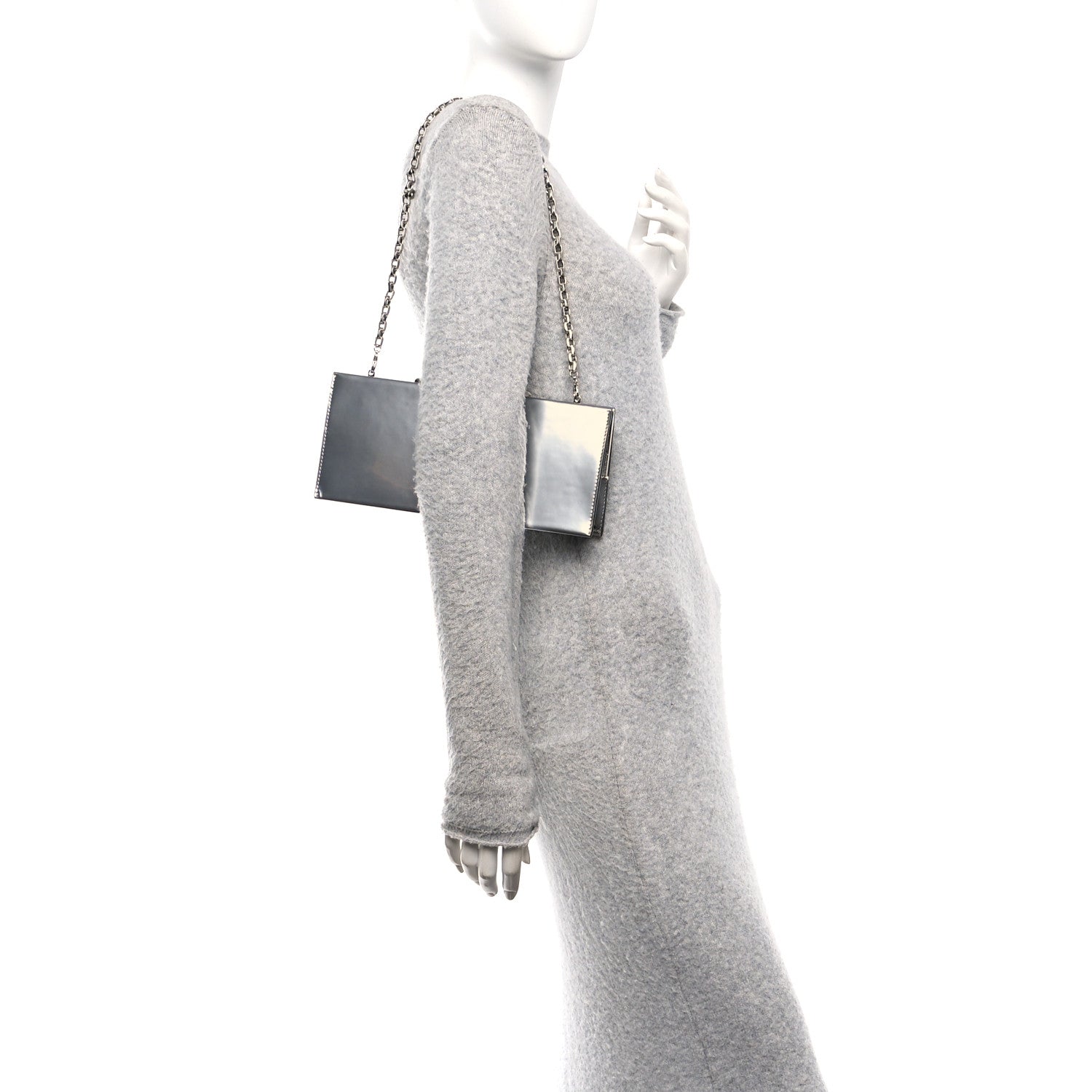 Lanvin Metallic Calfskin Clutch Silver 3 of 19