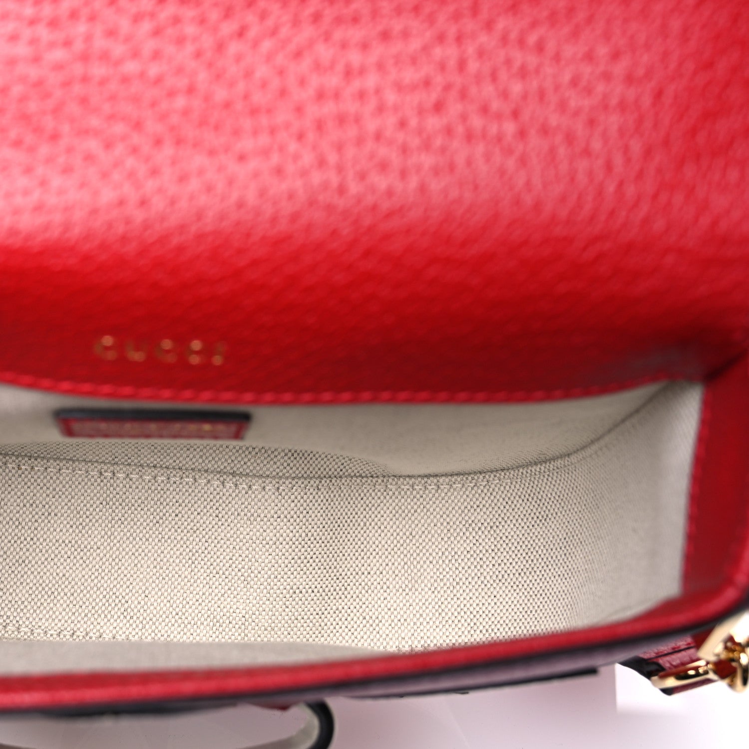 Gucci X ADIDAS Textured Dollar Calfskin Web Trefoil Mini Horsebit 1955 Shoulder Bag Hibiscus Red Off White 5 of 10