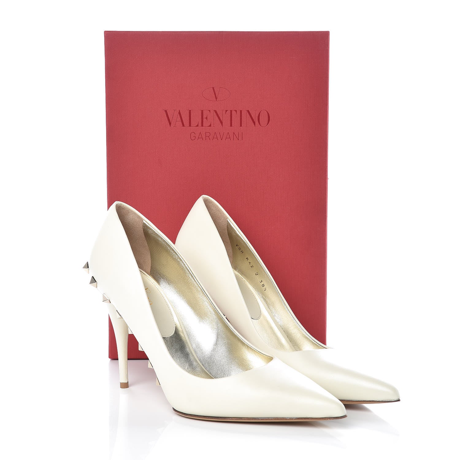 Valentino Garavani Nappa Rockstud Jaw Stud 100mm Pumps 38.5 Ivory 9 of 9