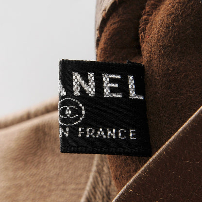 Chanel Metallic Lambskin Long Fingerless Gloves Bronze 7 6 of 6
