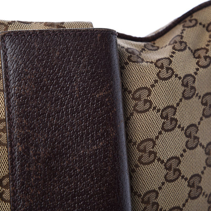 Gucci Monogram Web Medium Double Pocket Messenger Bag Dark Brown 10 of 15