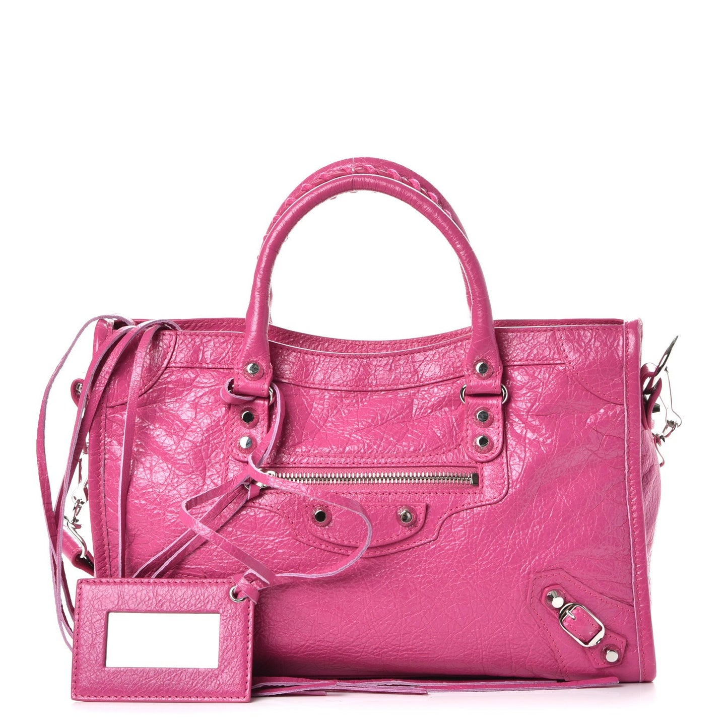 Agneau Classic Silver Hardware S City Rose Flamingo