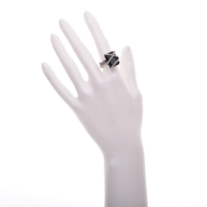 David Yurman Sterling Silver Diamond Black Onyx 15mm Cable Wrap Ring 52 6 8 of 12