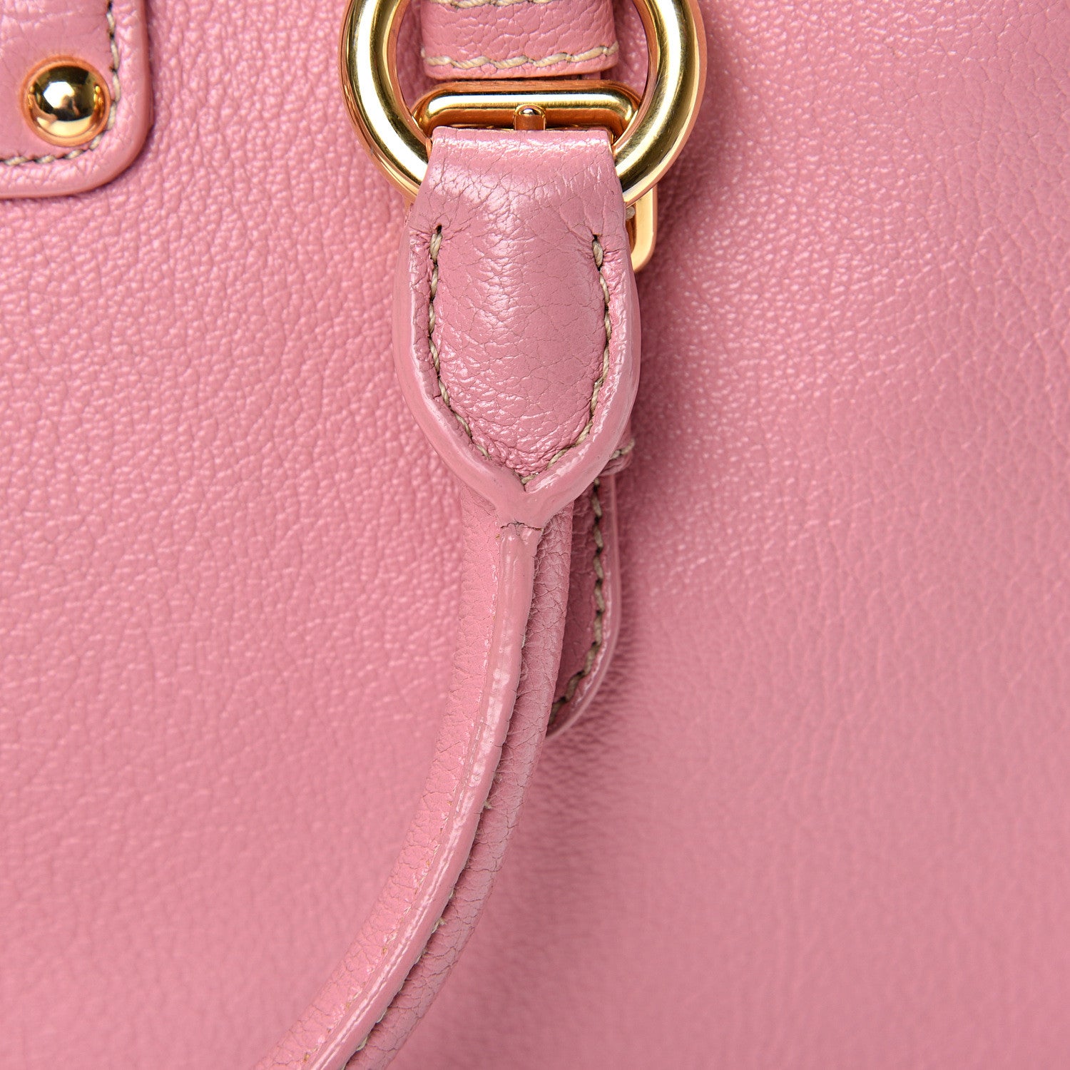 Miu Miu Goatskin Madras Shopping Tote Rosa 23 of 27