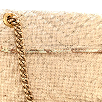 Gucci Raffia Elaphe Matelasse Small GG Marmont Shoulder Bag Natural Cream Brown 11 of 11