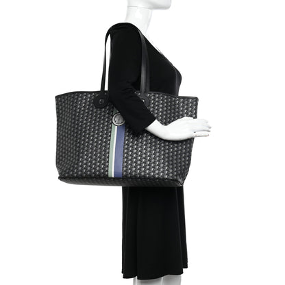 Moynat Grained Calfskin Canvas 1920 Oh! Tote Ruban GM Carbon Silver 2 of 10