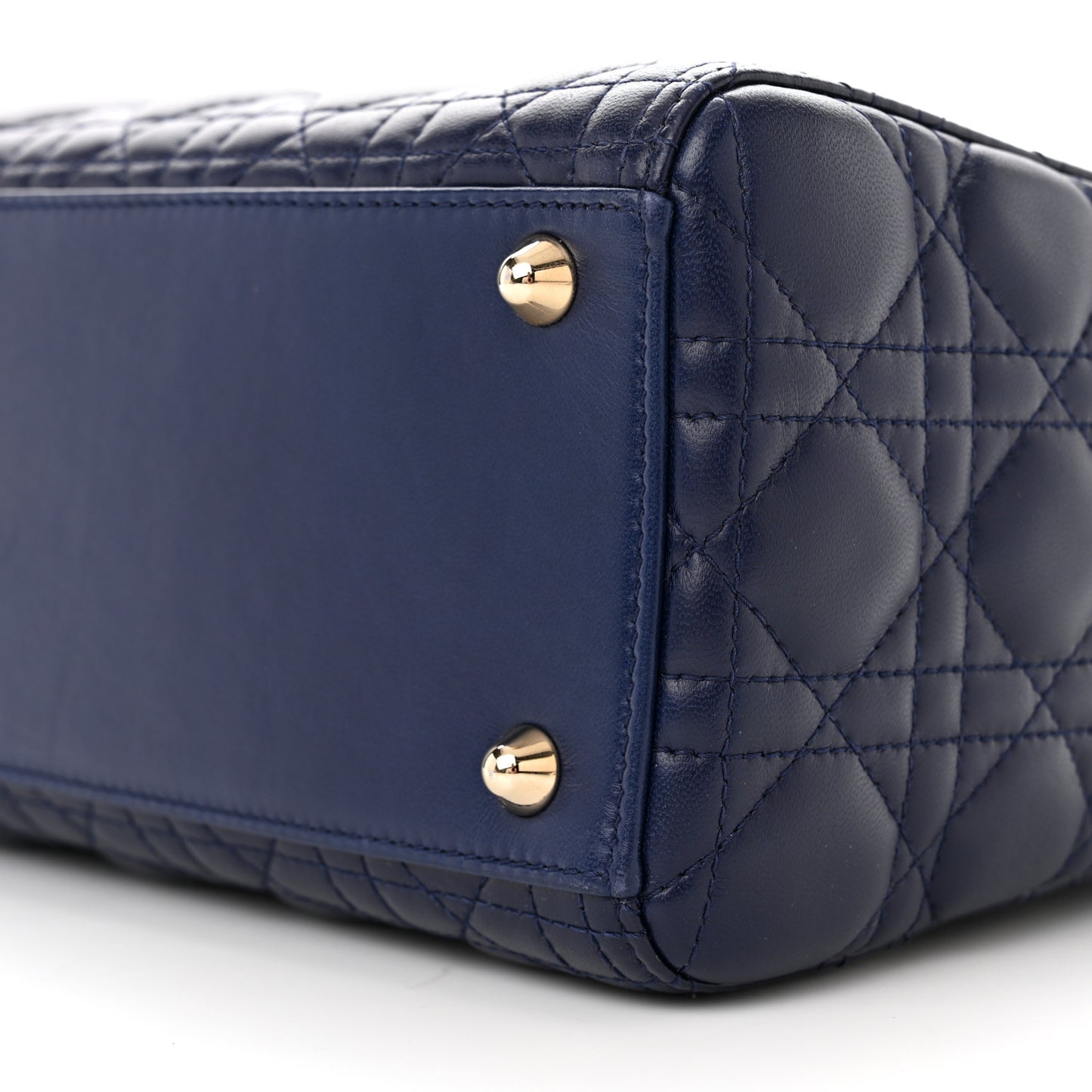 Lambskin Cannage Large Lady Dior Navy Blue