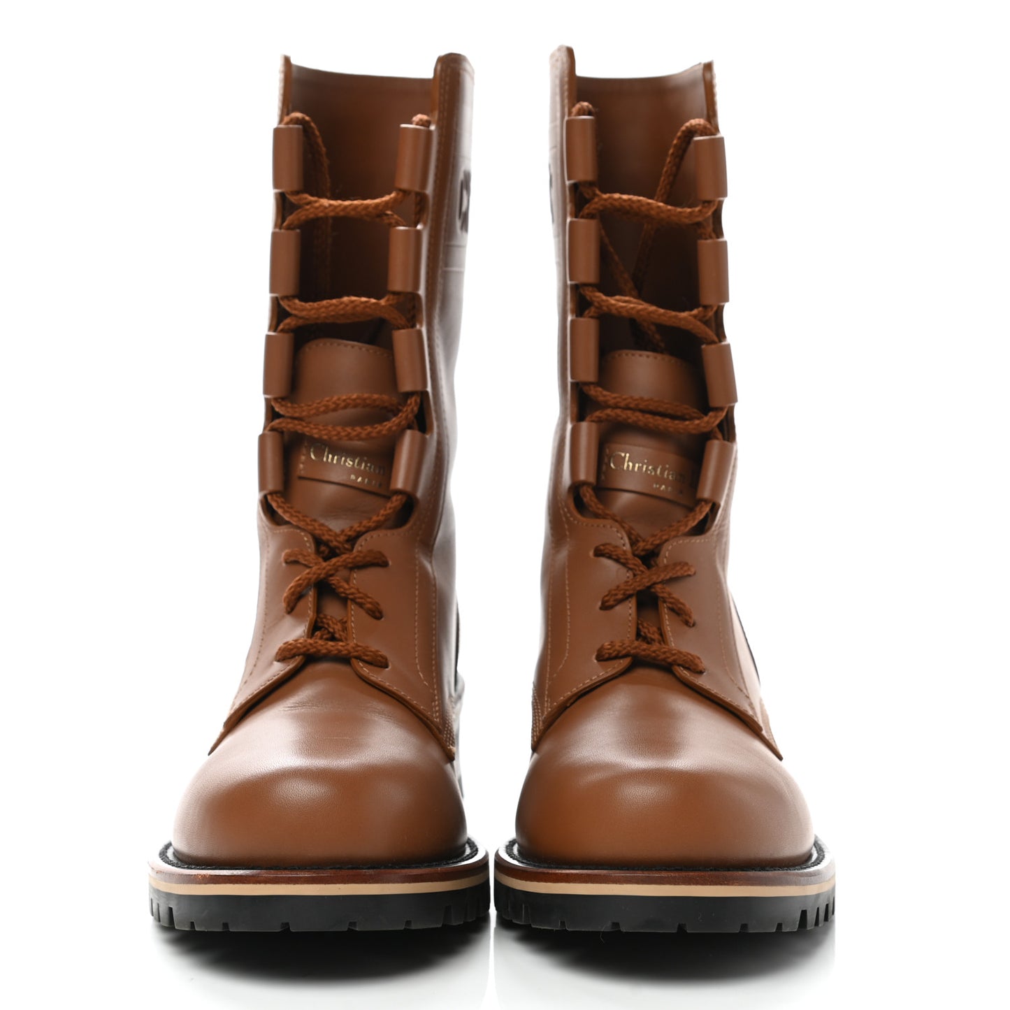 Calfskin Dior Quest 35mm Hiking Boots 37.5 Golden Saddle