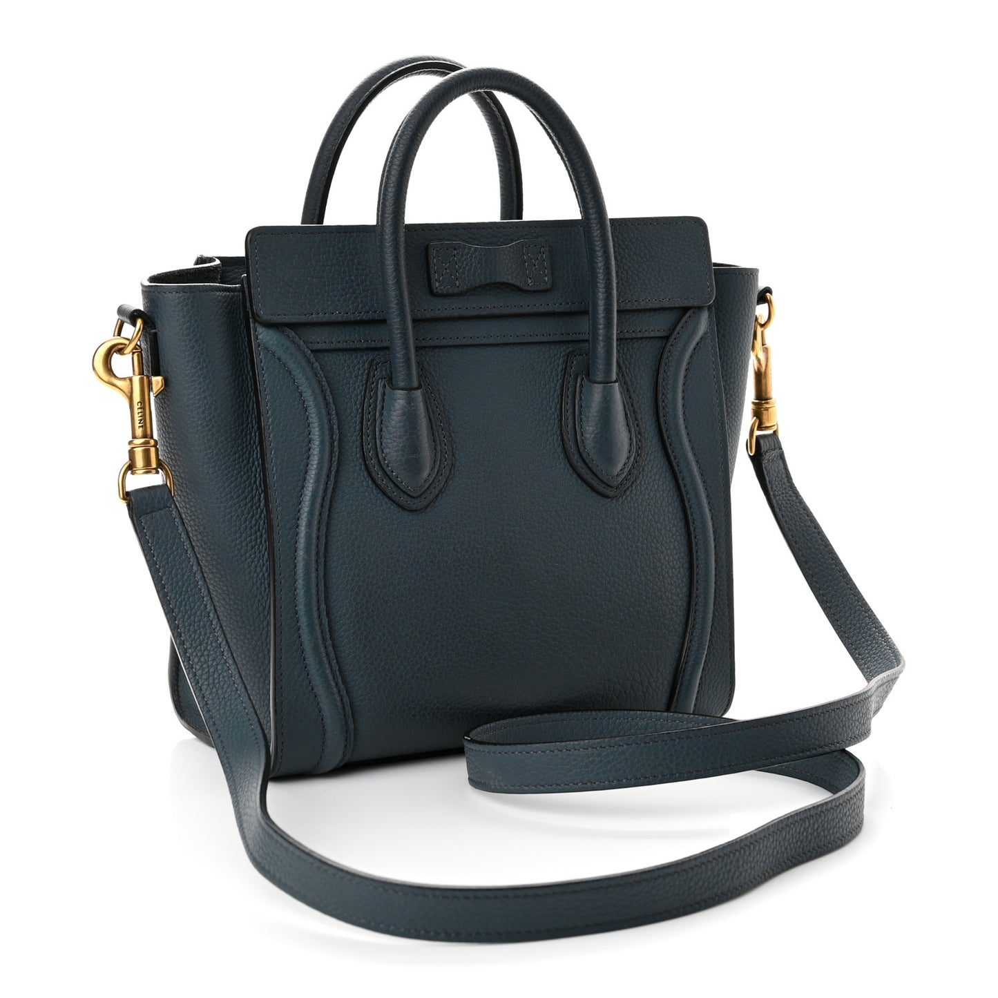 Drummed Calfskin Nano Luggage Blue