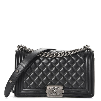 Chanel Lambskin Quilted Medium Boy Flap Black 1 of 8