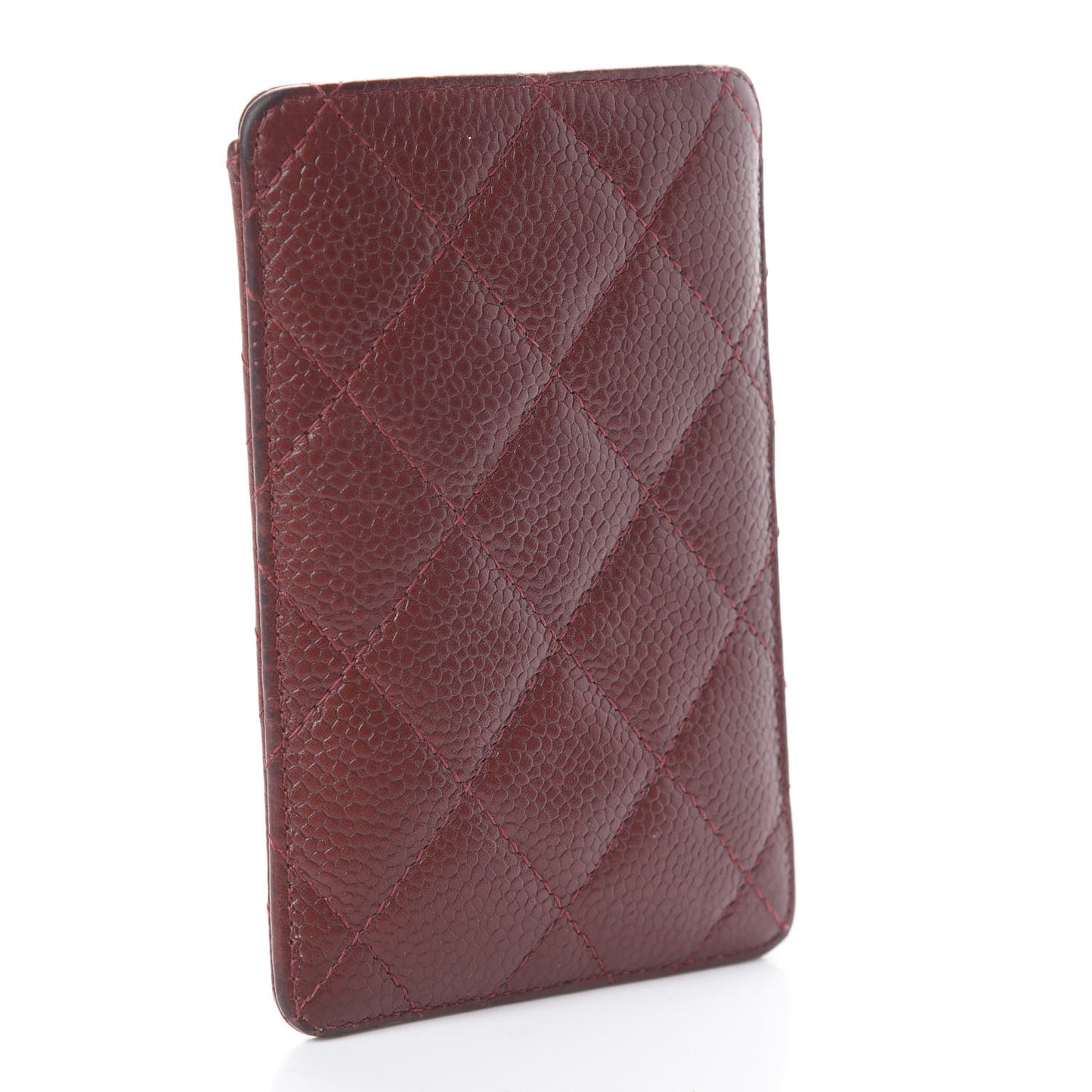 Caviar Quilted iPhone Case Dark Red