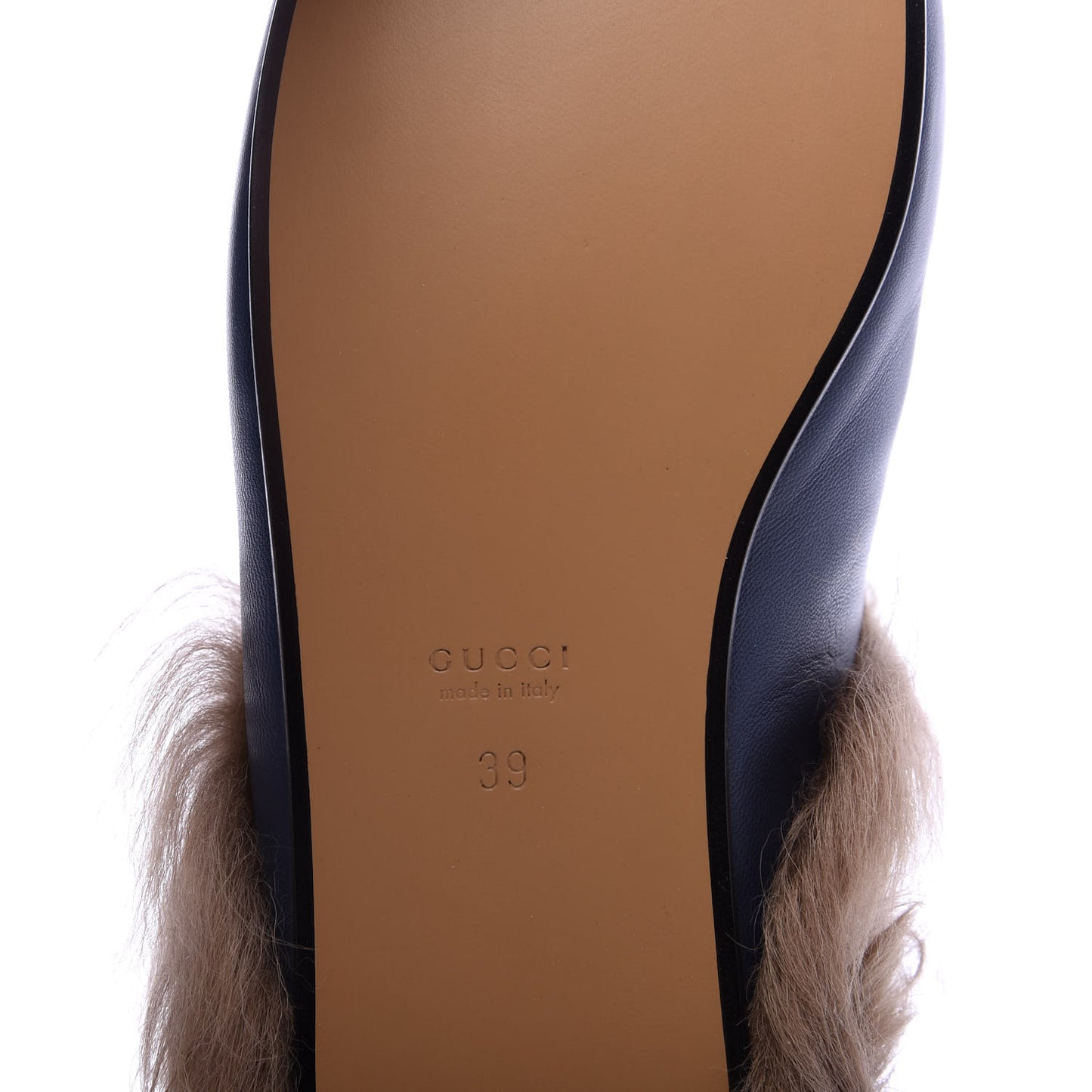 Malaga Kid Fur Womens Princetown Slippers 39 Blue Agata