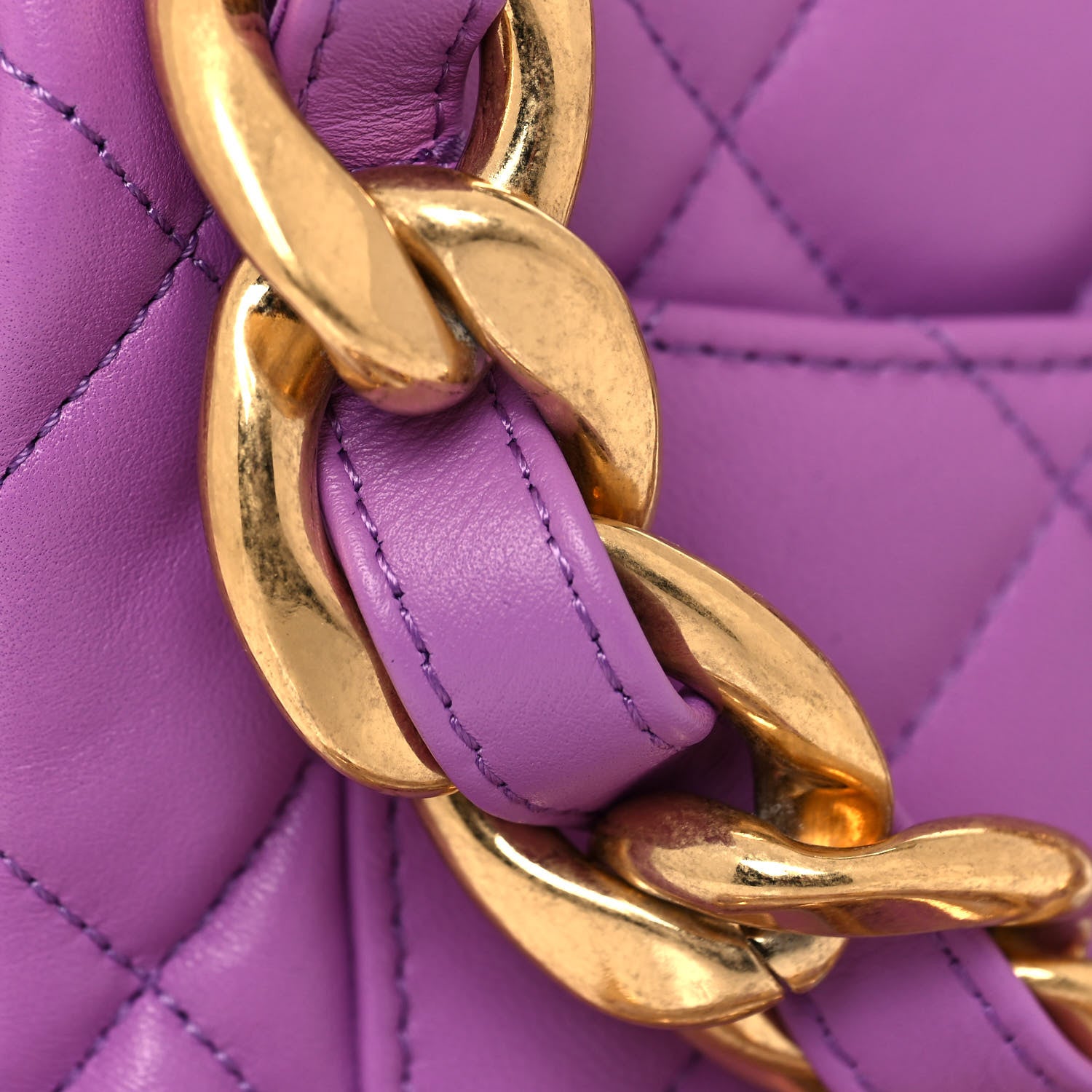 Chanel Lambskin Quilted Small CC Funky Town Flap Purple 14 of 15