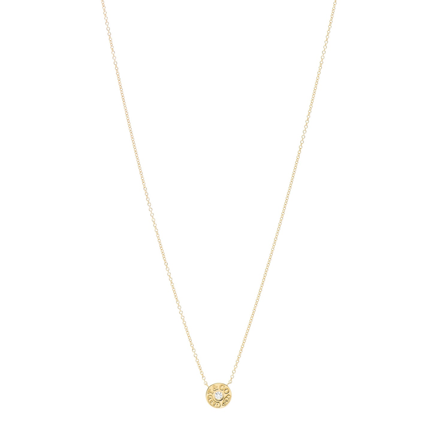18K Yellow Gold Diamond 1837 Circle Pendant Necklace