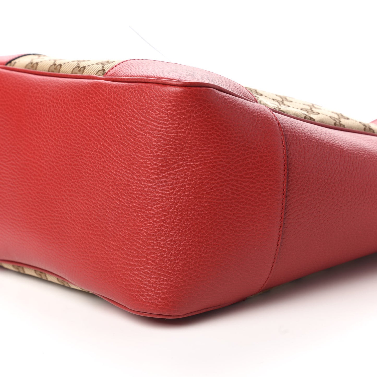 Monogram Bree Zippered Tote Beige Red