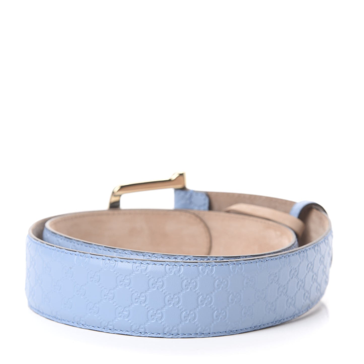 Soft Microguccissima Margaux Calfskin Belt 85 34 Mineral Blue