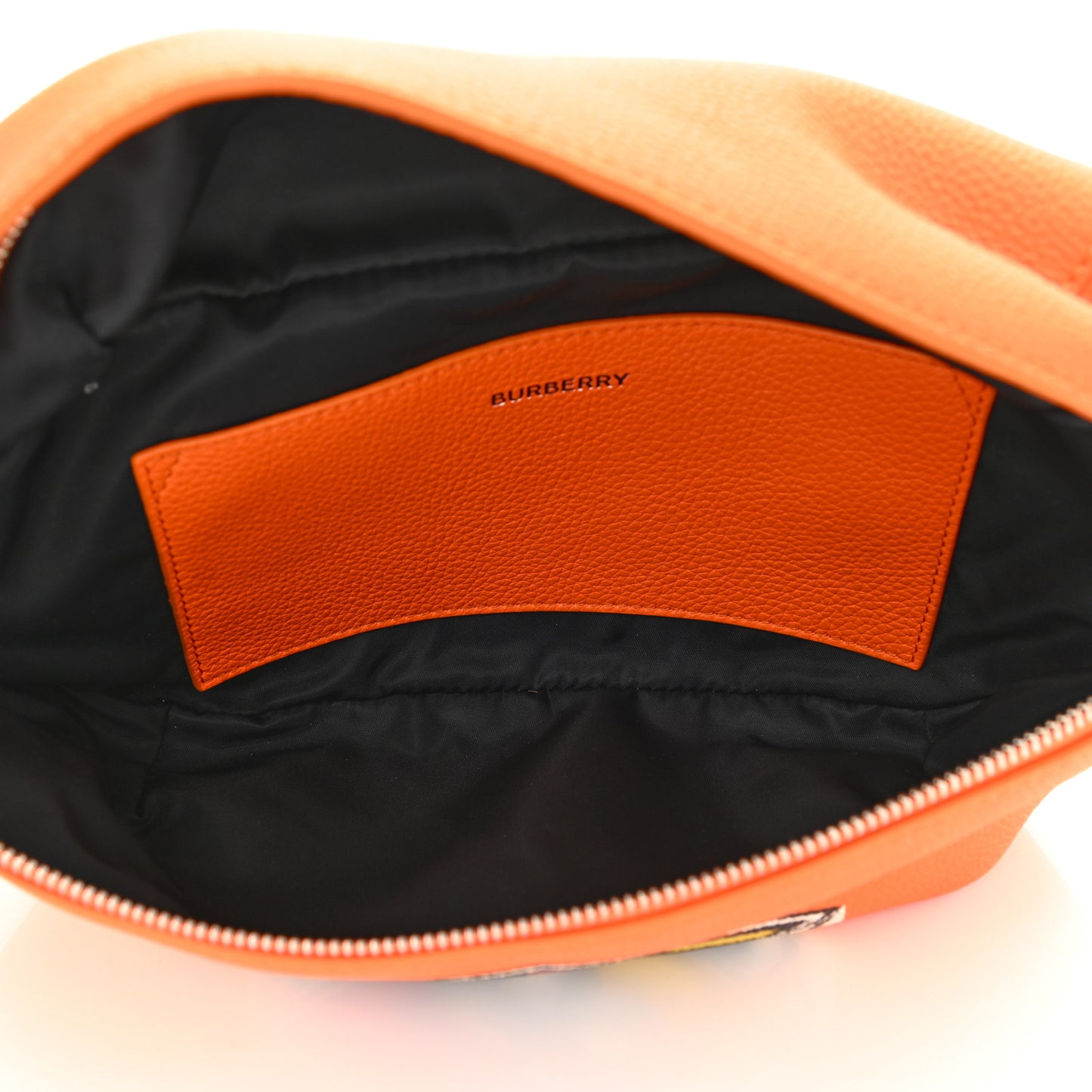Grainy Calfskin Logo Graphic Sonny Bum Bag Orange