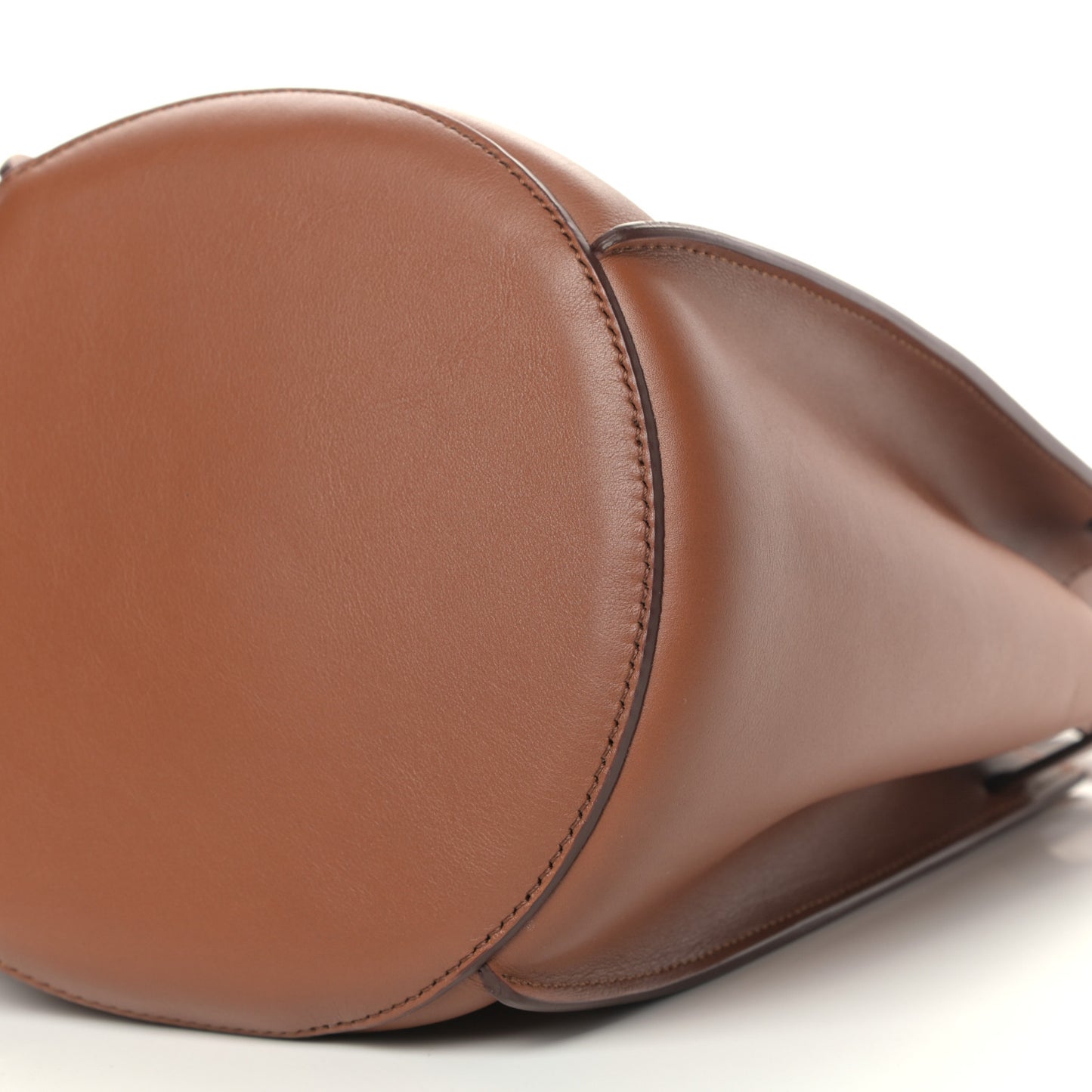Smooth Calfskin Long Strap Big Bucket Bag Tan