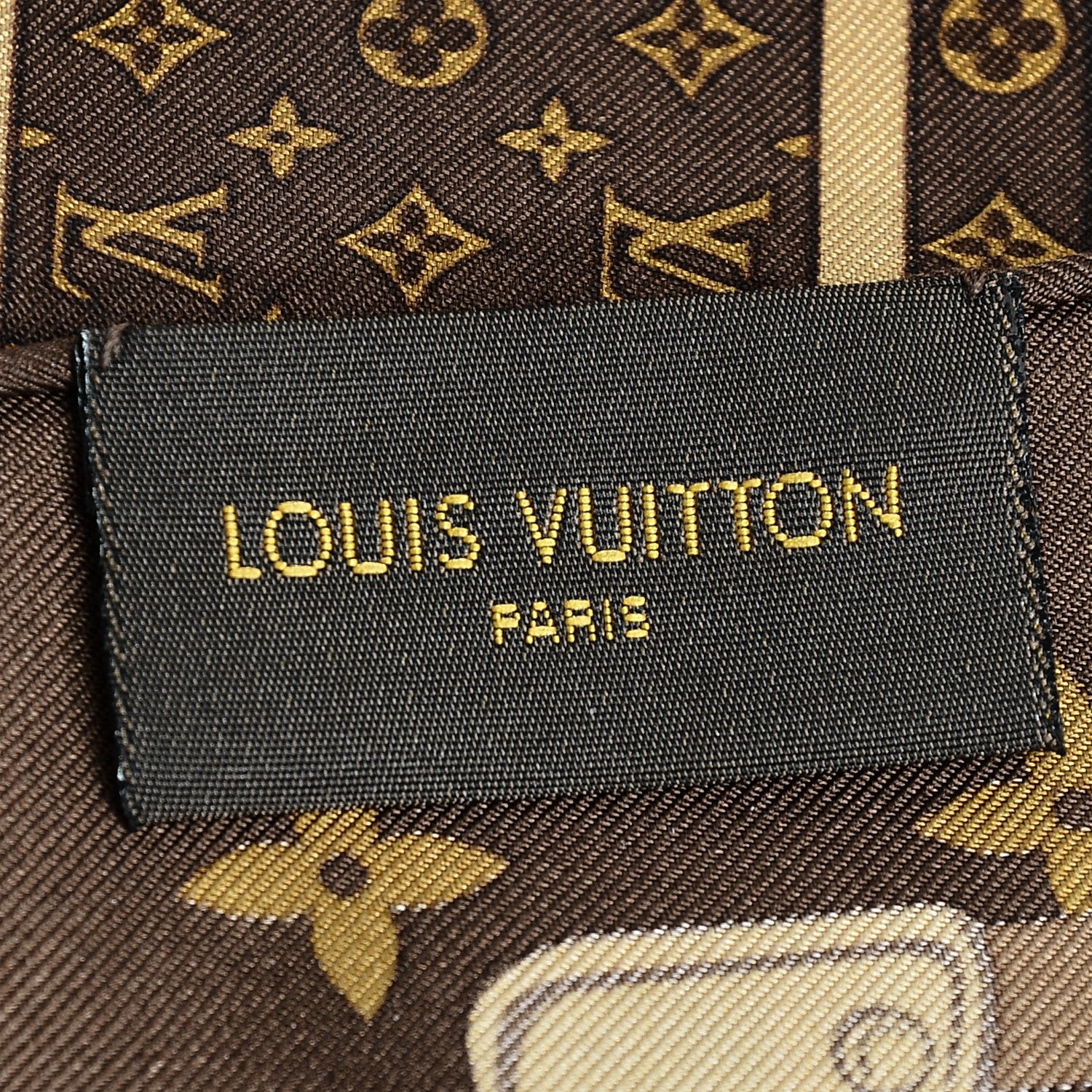 Louis Vuitton Silk Monogram Trunks Square Scarf Marroon 5 of 6