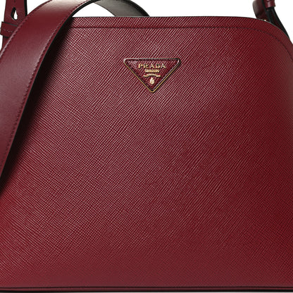 Prada Saffiano Cuir Small Matinee Tote Cherry Black 7 of 11