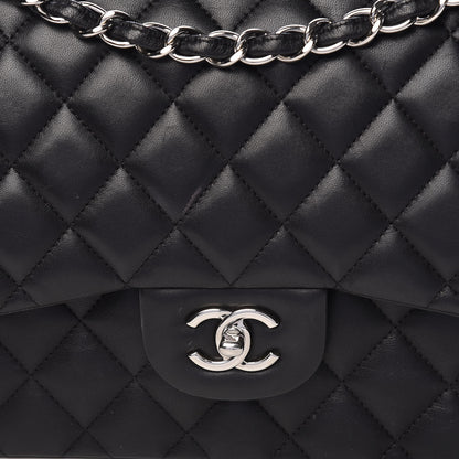 Chanel Lambskin Quilted Jumbo Double Flap Black 10 of 13