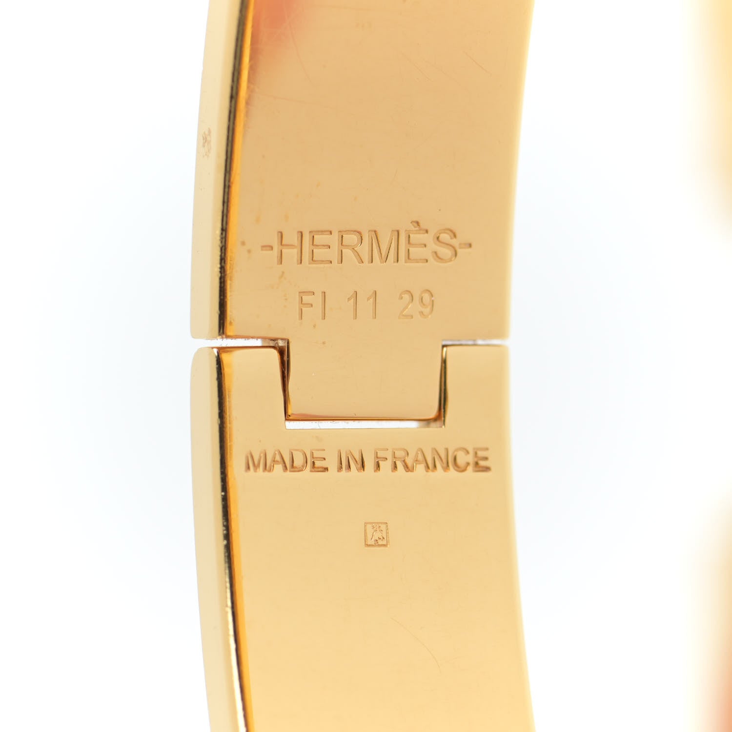 Hermes Narrow Enamel Clic Clac H Bracelet PM Pannacotta 3 of 6