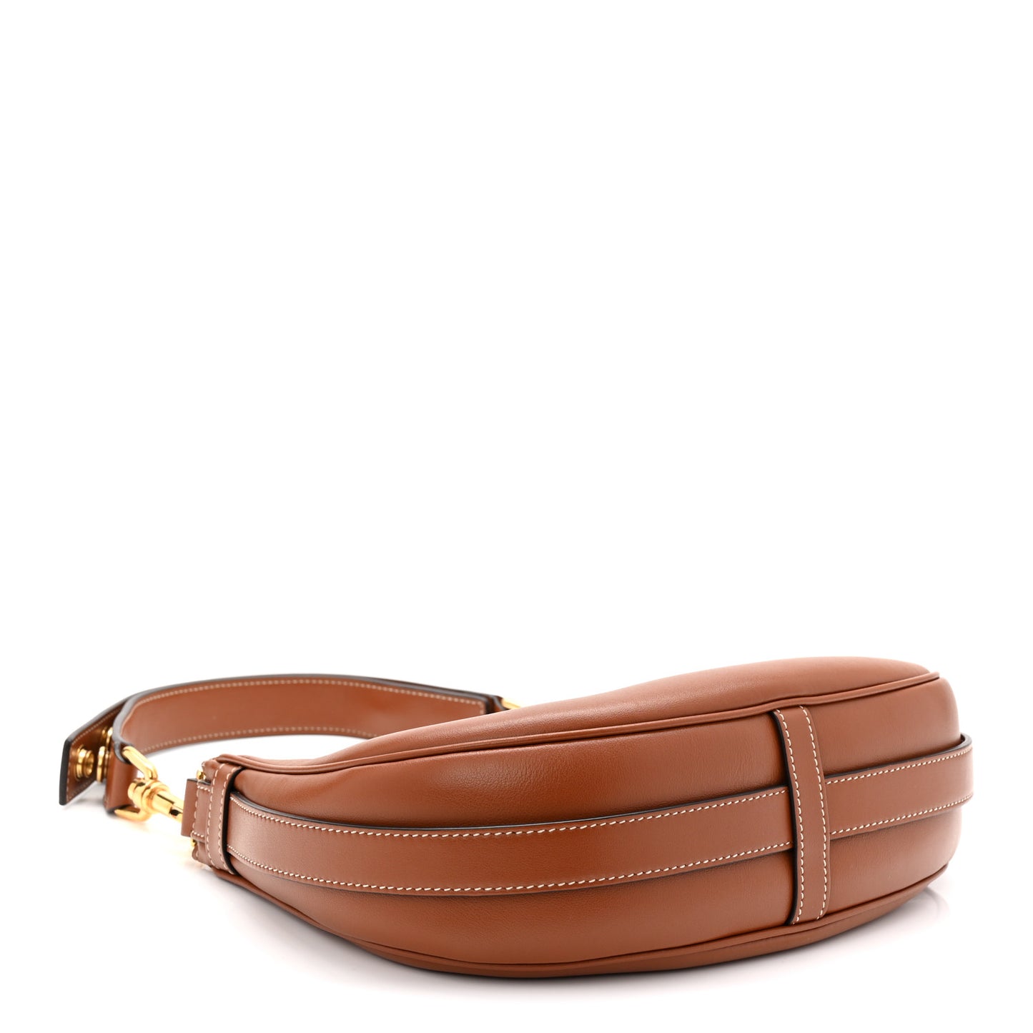 Smooth Calfskin Medium Strap Ava Shoulder Bag Tan