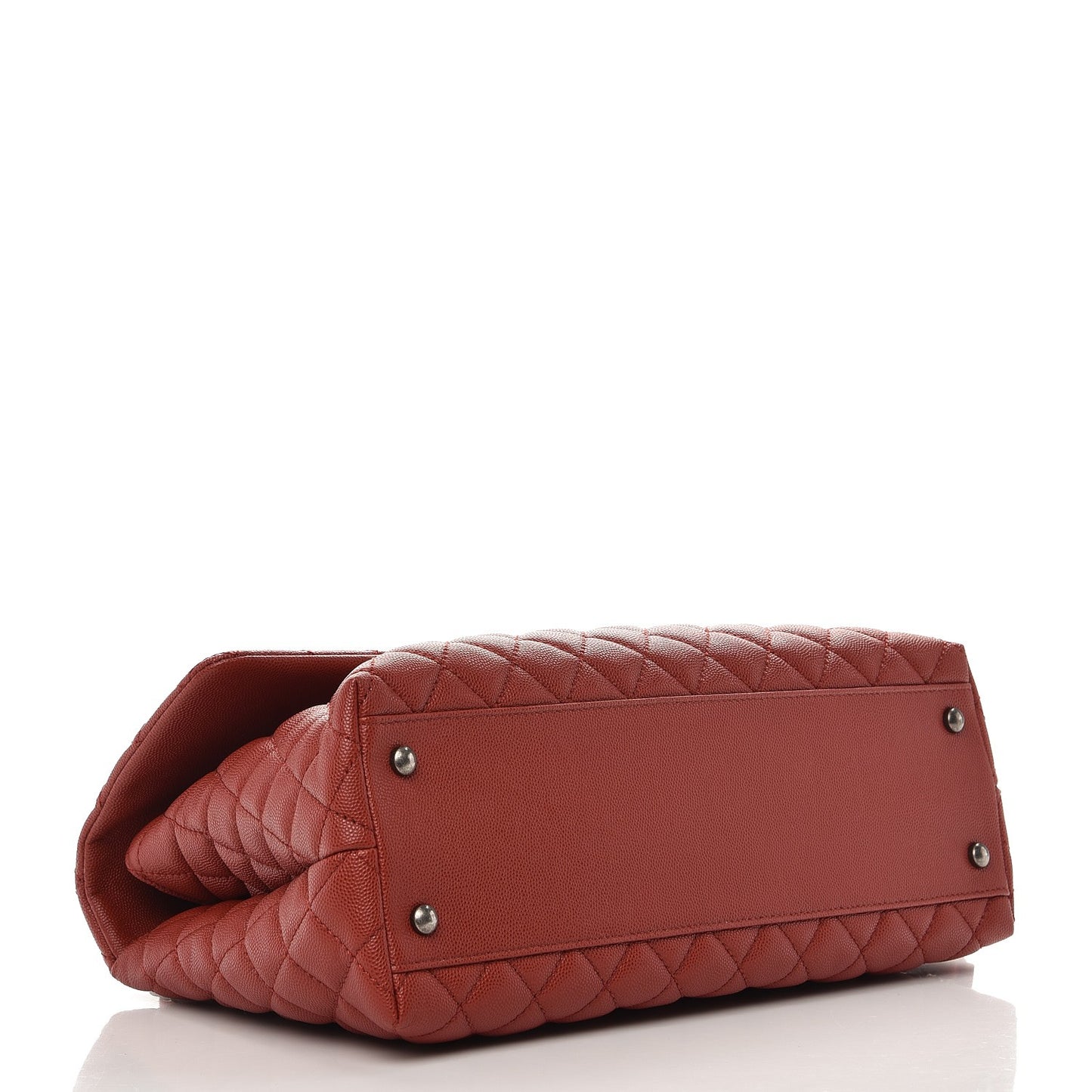 Caviar Quilted Medium Coco Handle Flap Dark Red