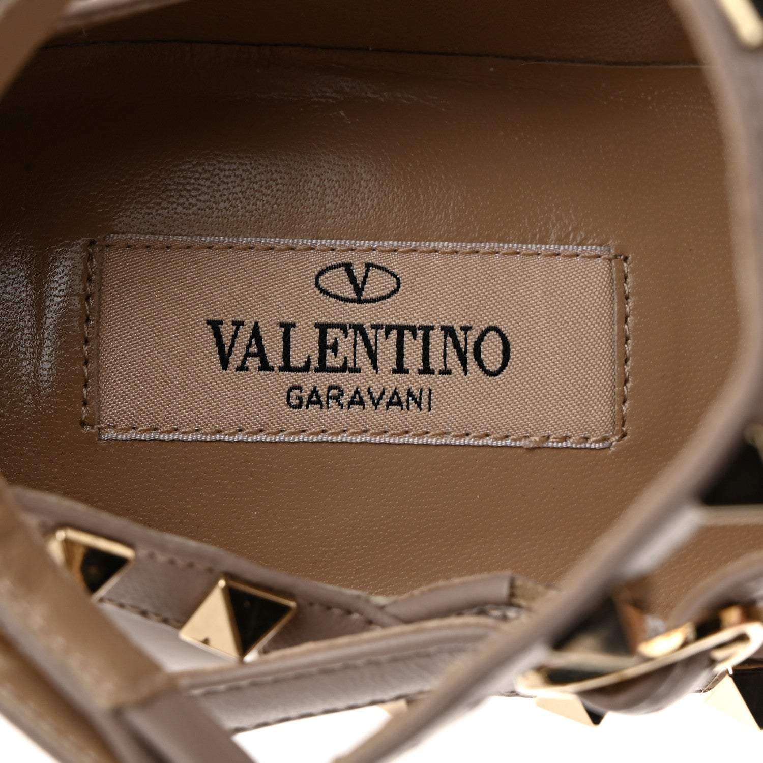 Valentino Garavani Patent Rockstud Cage Ballerina Flats 36 Poudre 6 of 9