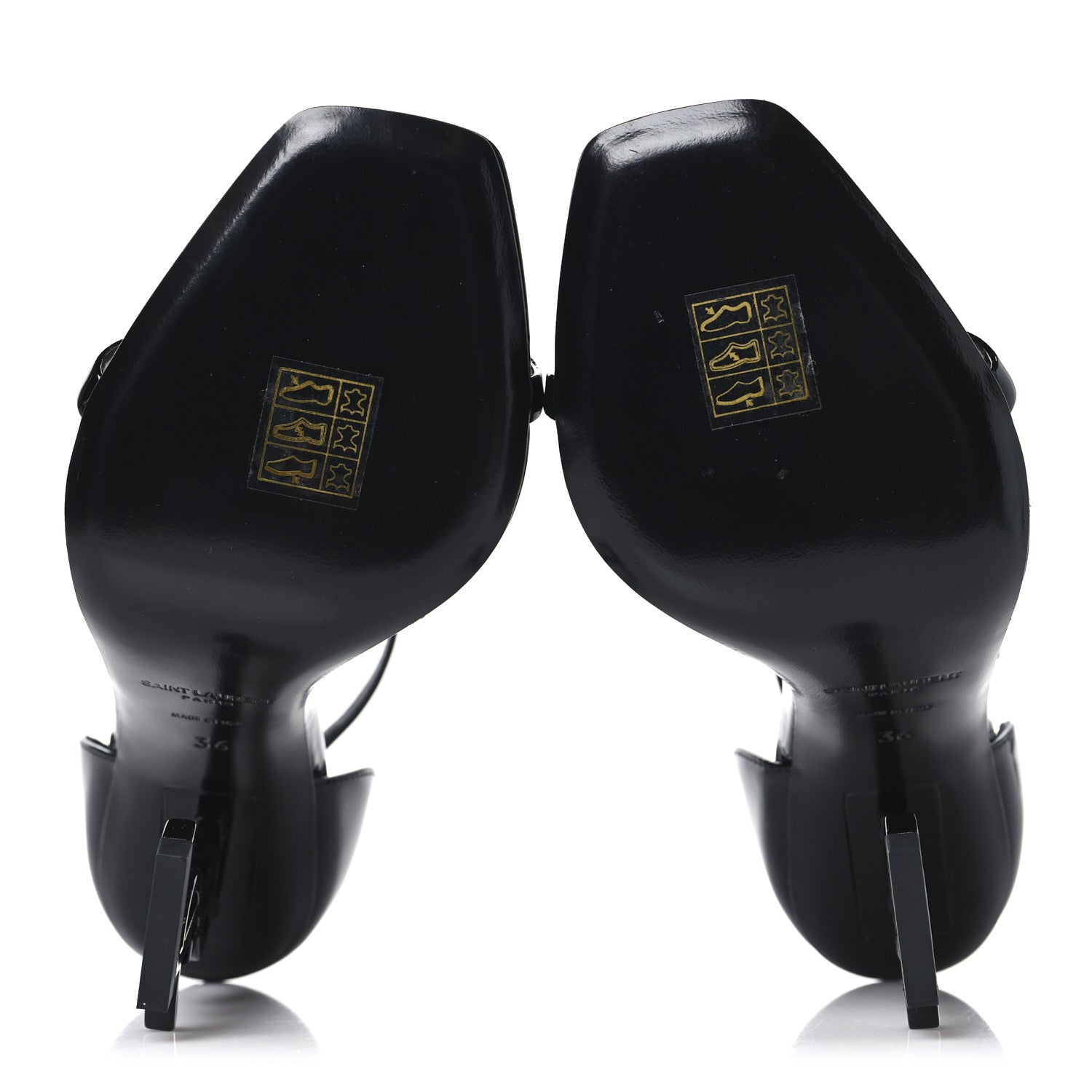 Saint Laurent Patent Calfskin Opyum 110 Sandals 36 Black 6 of 9